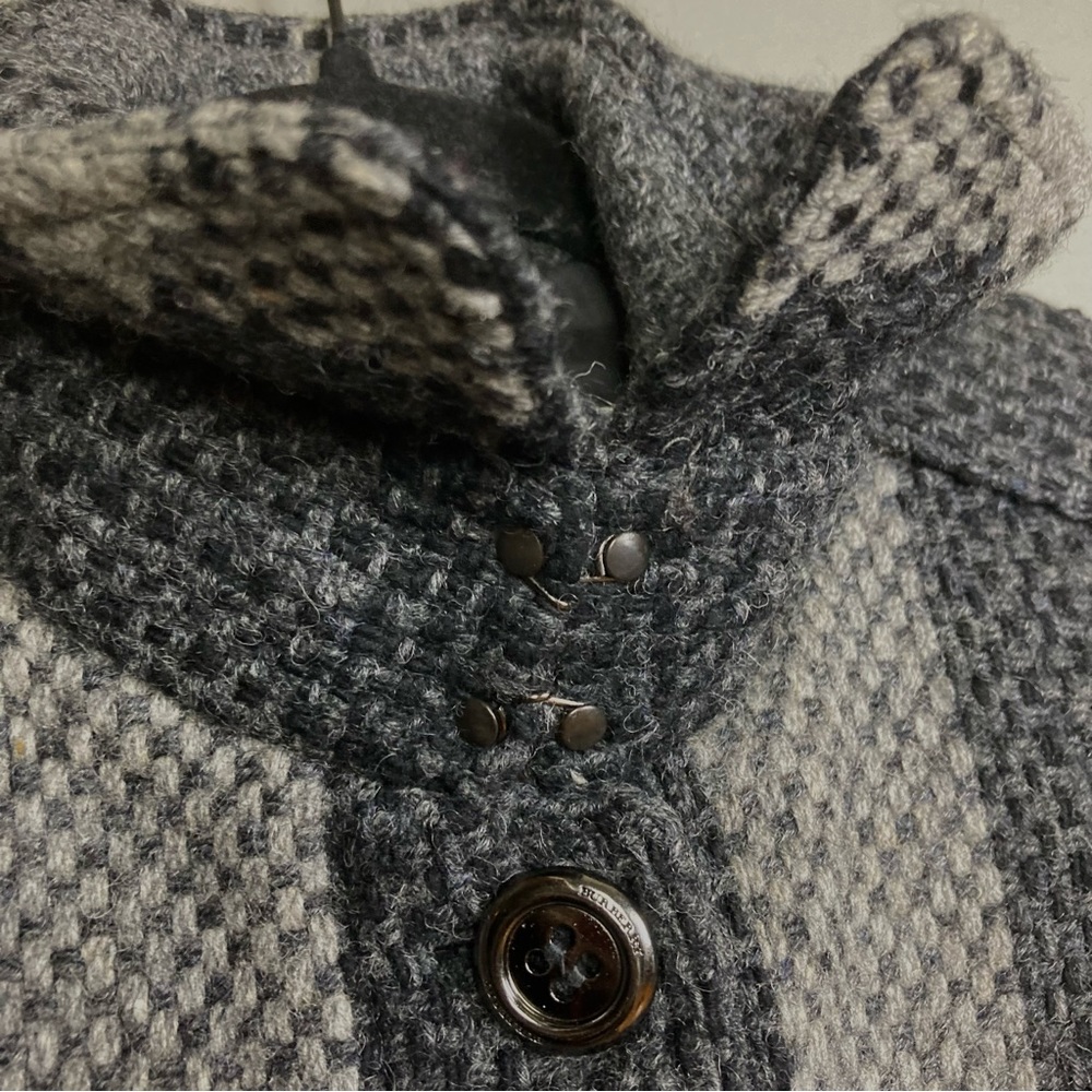 Burberry long trench coat women's size 6 plaid wool belted gray winter - Picture 16 of 16